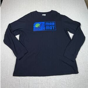 Marmot Men XL Black Long Sleeve Graphic T Shirt Outdoor Casual Performance